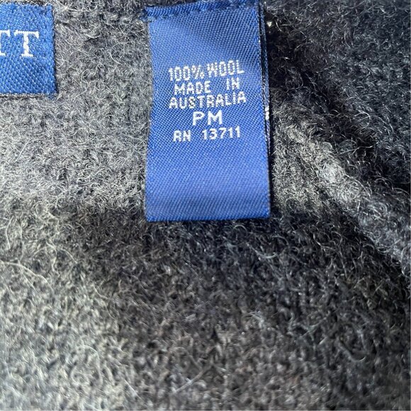 Karen Scott Petites Wool Cardigan Sweater Embroidered Zip Winter Cottagecore - Picture 4 of 8